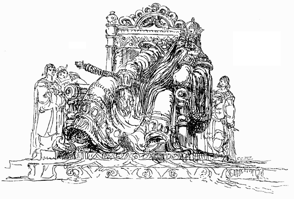 Titelbild; Der König Lachenicht auf seinem Thron