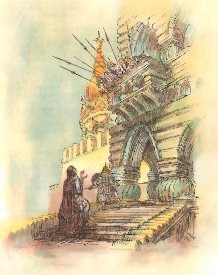 Die Mutter vor dem Schloss des Königs